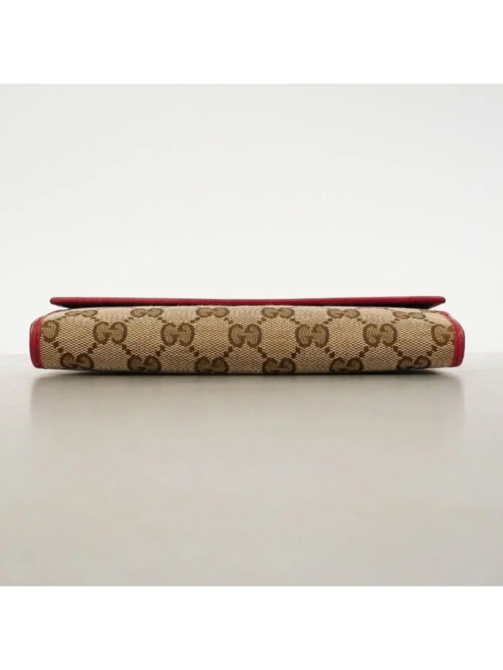 Gucci Wallet GG Canvas Beige Red Gold